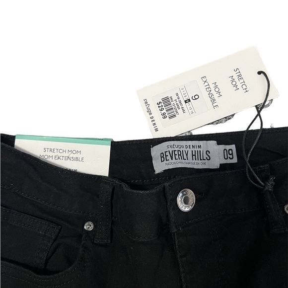 Beverly Hills Stretch Mom Extensible Refuge Denim. Size :9 Color: Black - Picture 4 of 4
